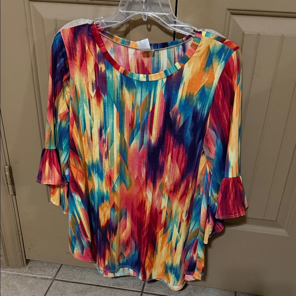 Just USA Multicolor Abstract Women's Blouse